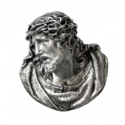 Hristos Argintiu din Marmura Reconstituita Inaltime 12 x Latime 11 5 cm