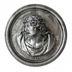 Hristos Argintiu din Marmura Reconstituita Inaltime 18 x Latime 7 cm