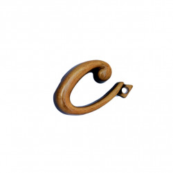 Litera Bronz C Cursiv Espresso 3 cm cu prindere